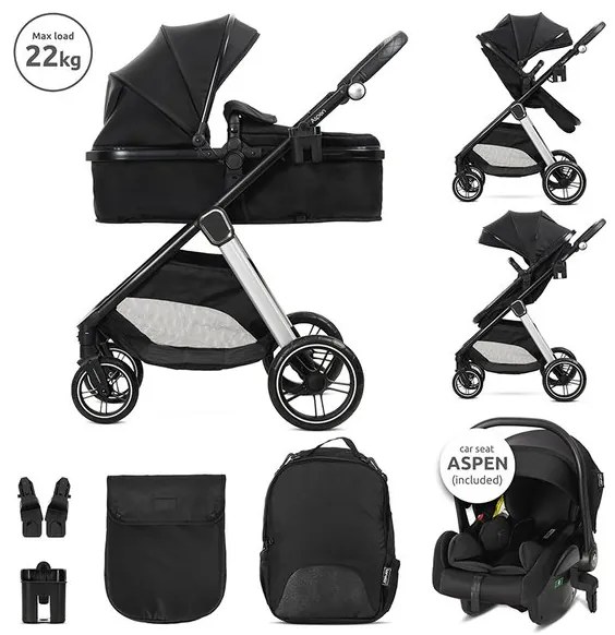Комбинирана детска количка 3в1 ASPEN LORELLI - BLACK