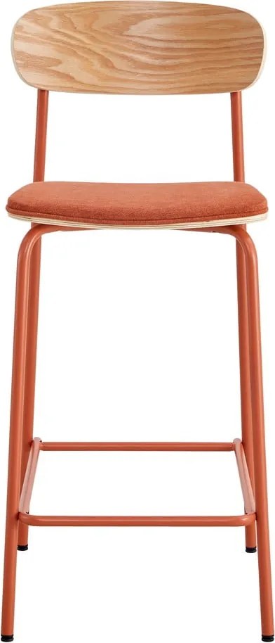 Бар столове в комплект от 2 броя в червен и естествен цвят (височина на седалката 66 см) Adriana - Marckeric