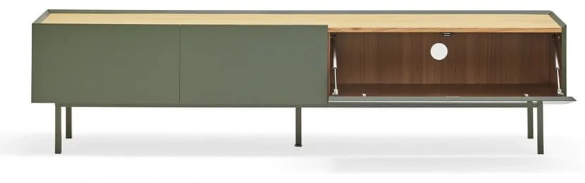 Зелена/естествена маса за телевизор от декор от дъб 180x45 cm Arista – Teulat