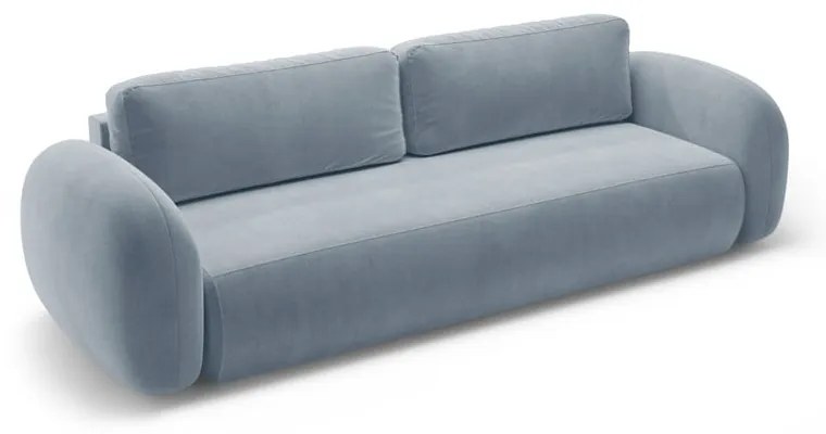 Сиво-син кадифен сгъваем/с място за съхранение диван 262 cm Tonale – Cosmopolitan Design