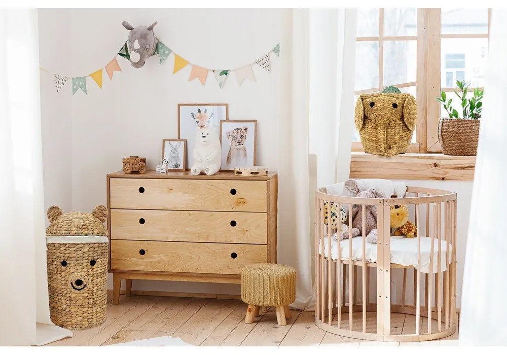 Детска кошница за играчки от воден зюмбюл естествена ø 30x35 cm Elephant – Compactor