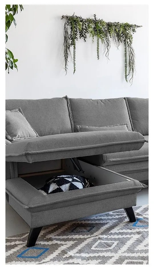 Сив ъгъл на разтегателен диван, ляв ъгъл Charming Charlie - Miuform