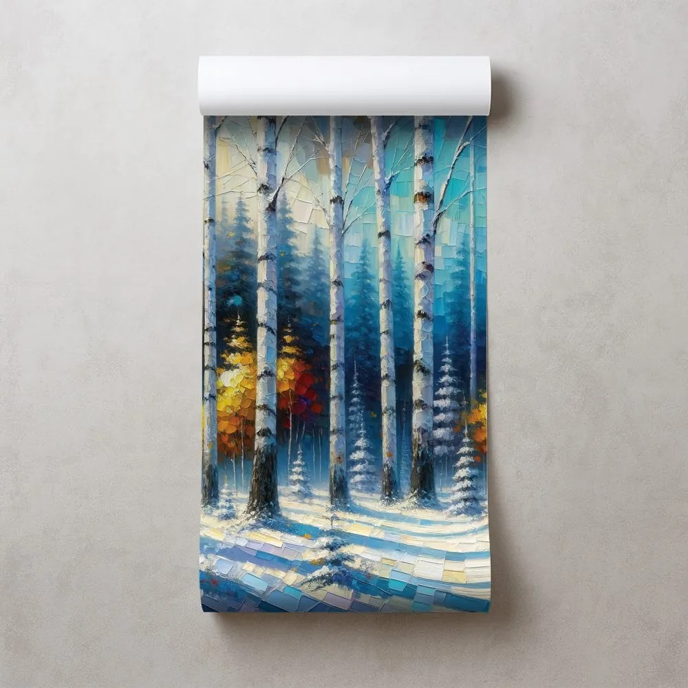 Тапет – Цветна зимна гора