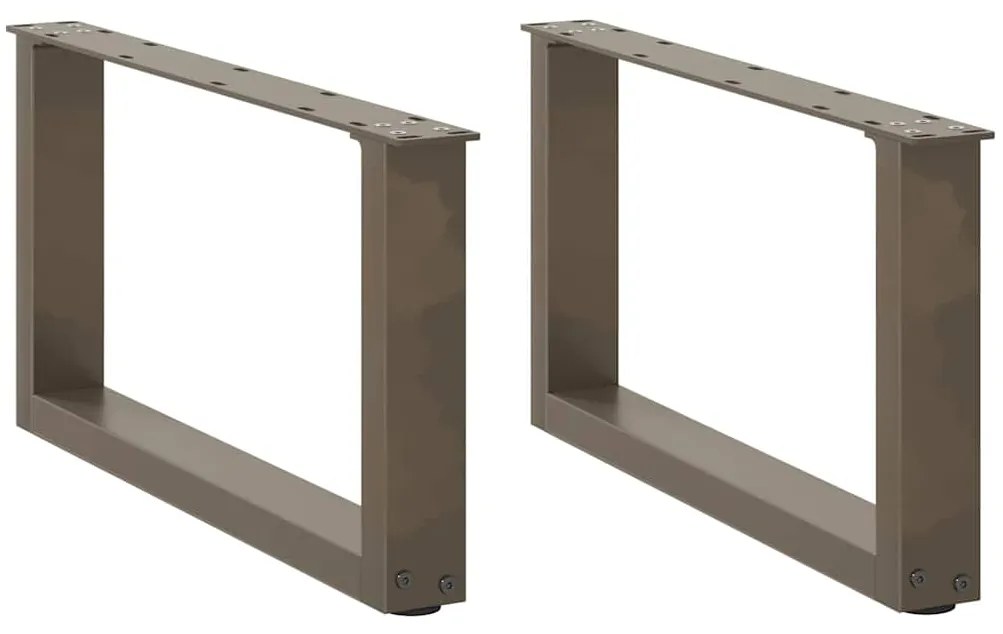 4013143 vidaXL Крака за масичка за кафе, U-образни, 2 бр., естествена стомана, 60 x (30-31) см, стомана