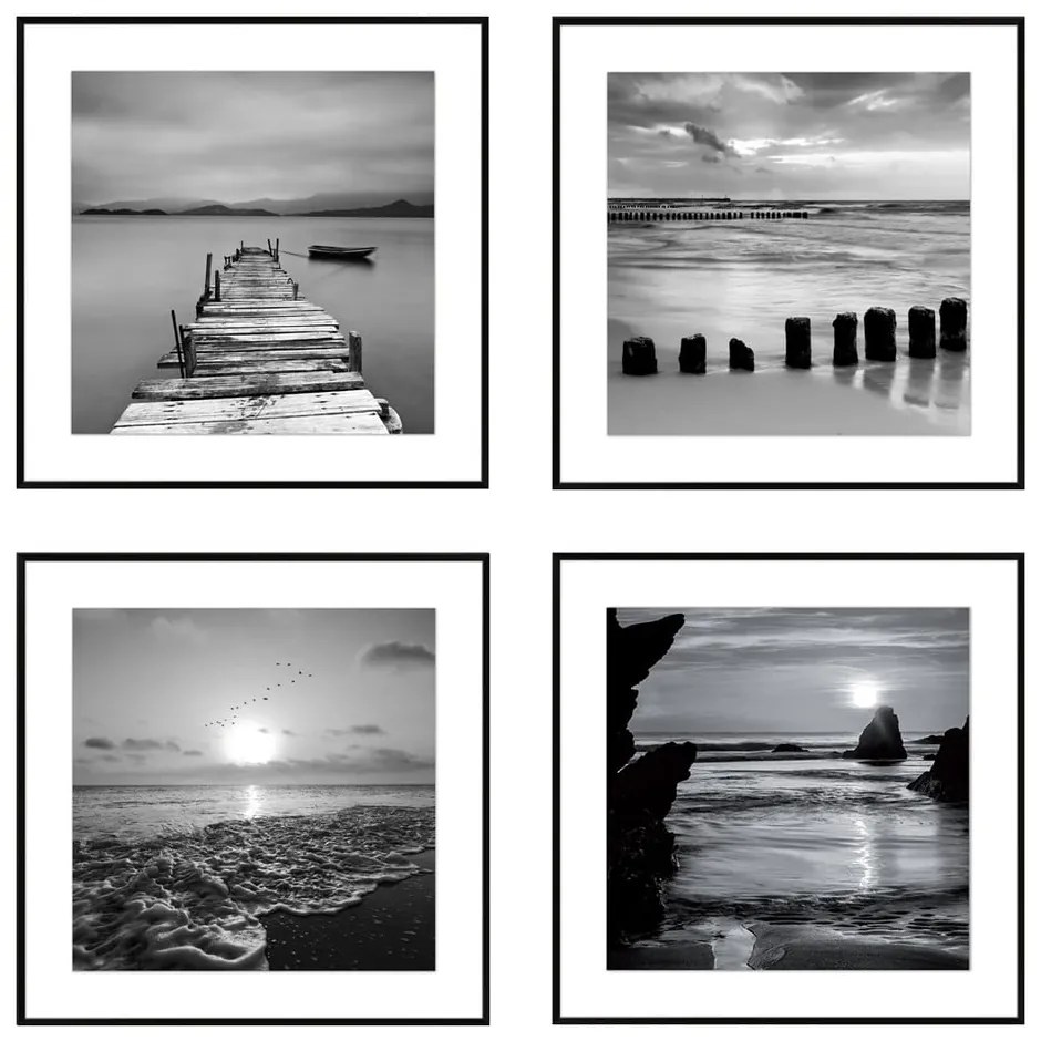 Картини в комплект 4 бр. 30x30 cm Silence by the Water – knor