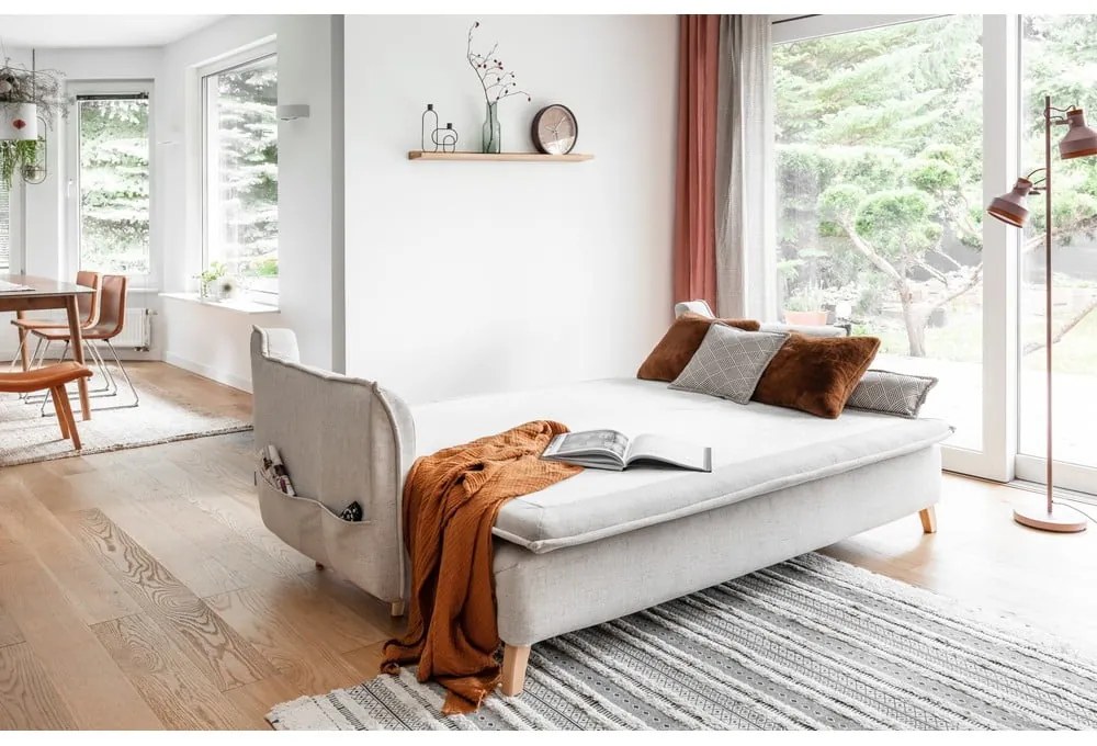 Кремав разтегателен диван 225 cm Charming Charlie – Miuform