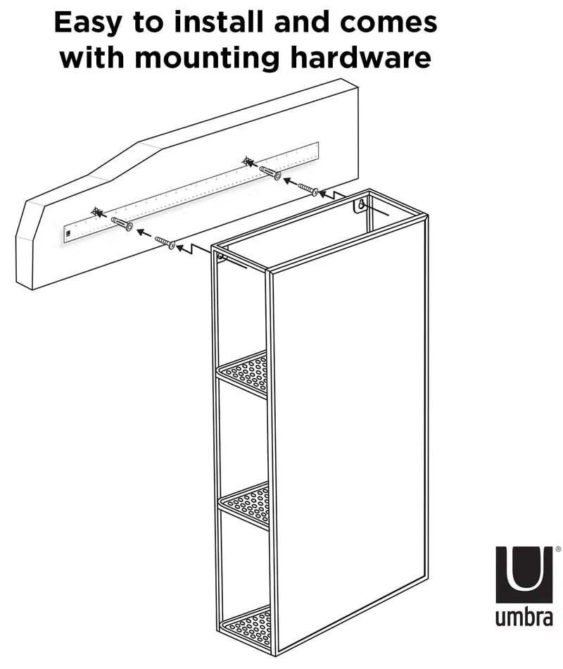 Стенно огледало с рафт 30x62 cm Cubiko - Umbra