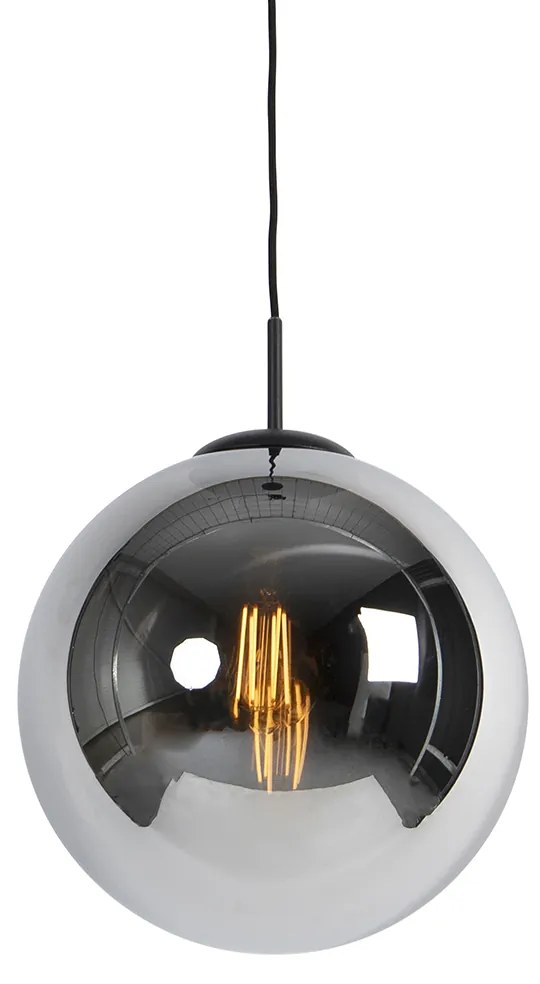 Смарт висяща лампа черна с димно стъкло 30 см вкл. Wifi ST64 - Pallon