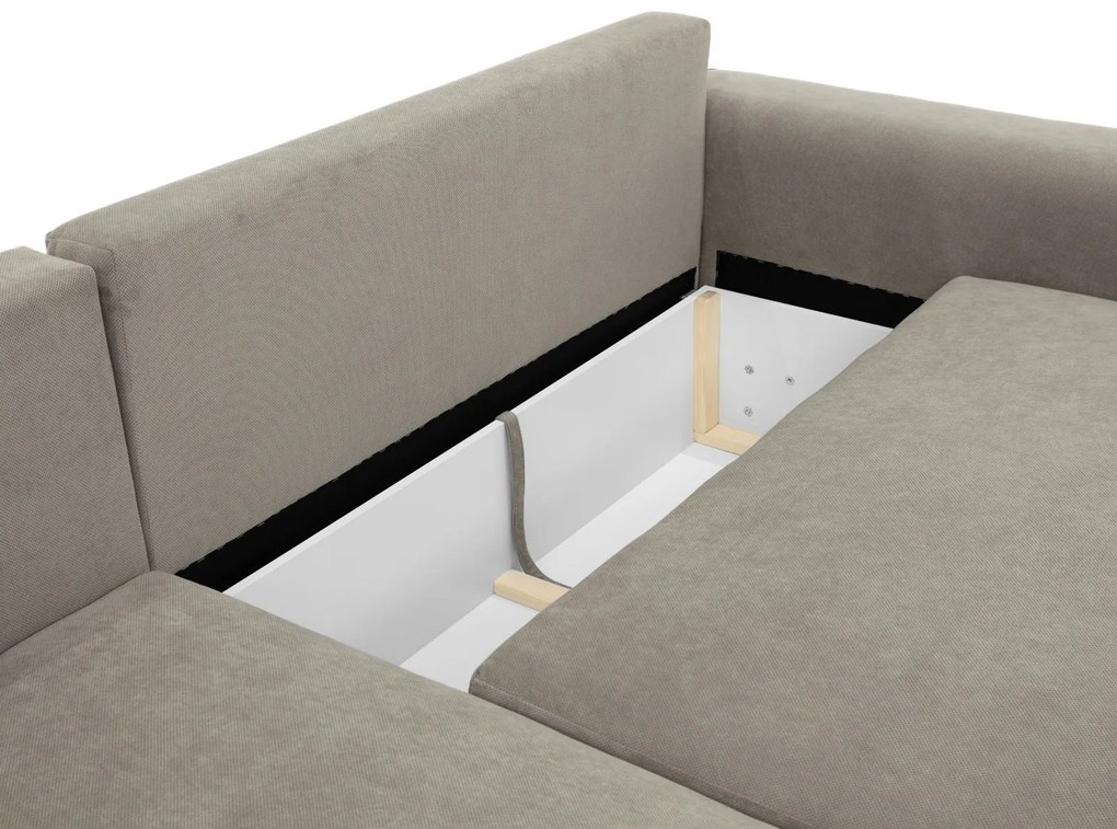 Ъглов диван Beliza-Бежово светло-Десен