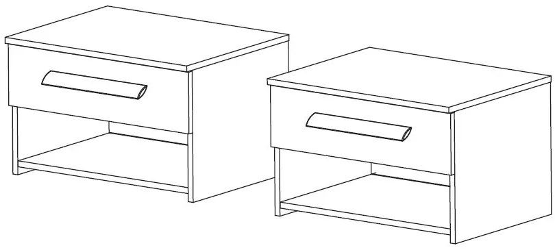 Комплект от 2 нощни шкафчета Effy