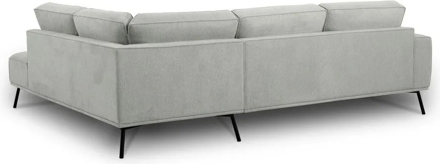 Светлосив шенилов ъглов диван (десен ъгъл/L форма) Amsterdam – Scandic