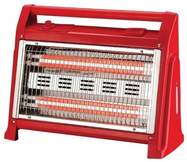 Кварцова печка ELITE EQH-1393, 1600W, До 15 м2, 2 степени, Турбовентилатор, Вграден овлажнител, Червен