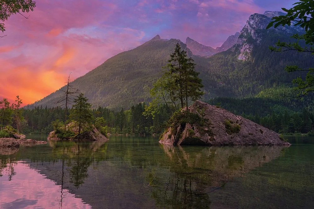 Фототапет – Залез над планински пейзаж