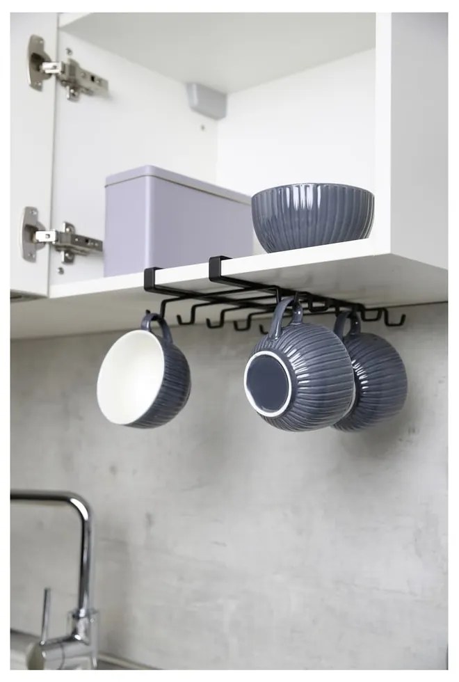 Черна двуредова стойка за 8 чаши - Wenko