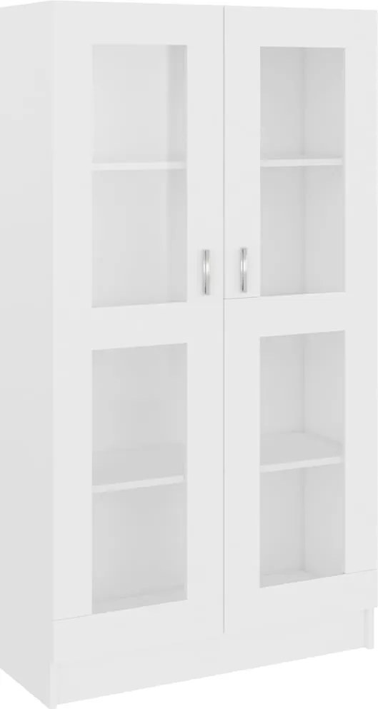 802759 vidaXL Шкаф витрина, бял, 82,5x30,5x150 см, ПДЧ