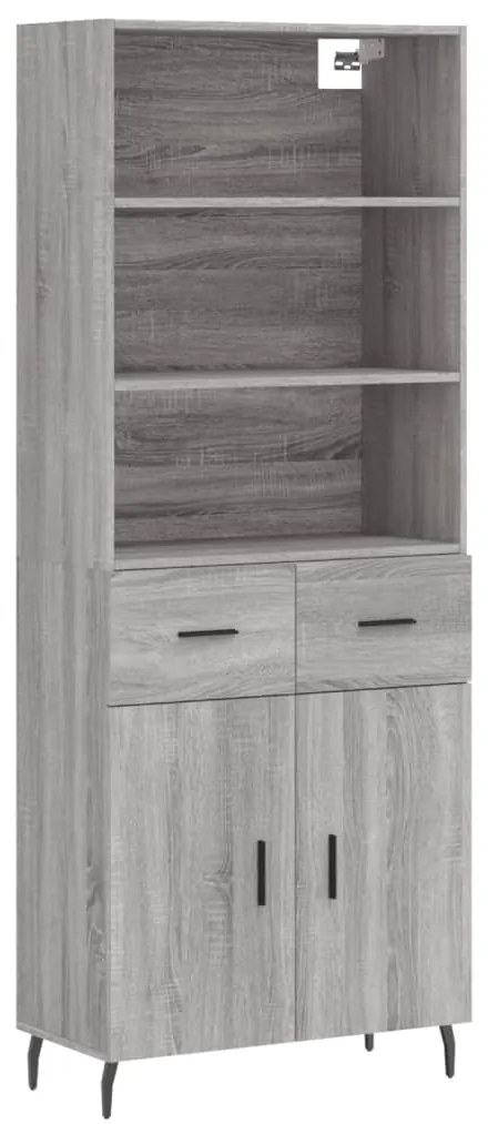 3200535 vidaXL Висок шкаф, сив сонома, 69,5x34x180 см, инженерно дърво