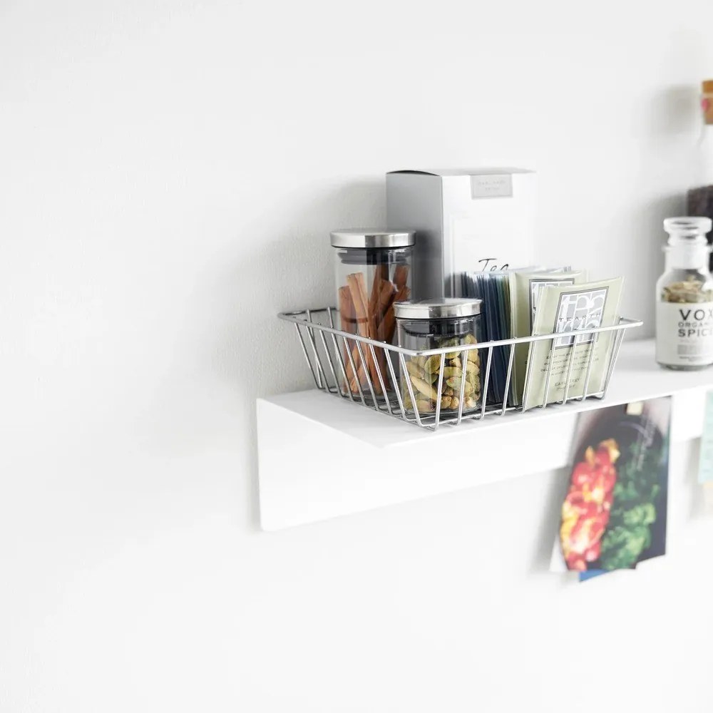 Бял метален стенен рафт 50 cm – YAMAZAKI