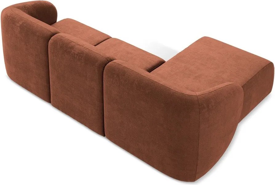 Теракотен шенилов ъглов диван (ляв ъгъл) Lani – Makamii