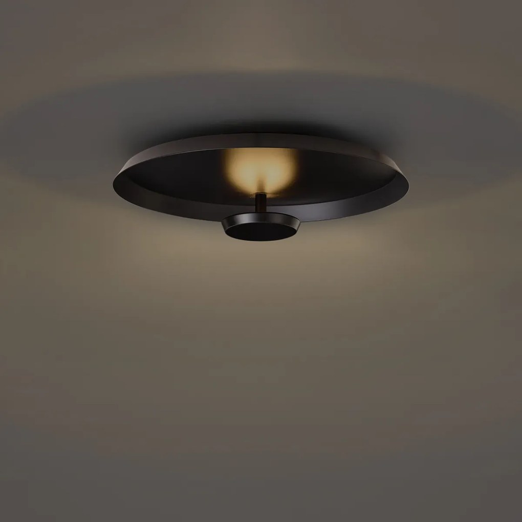 Модерна таванна лампа матово черна с LED 3-степенно димиране - Sombra