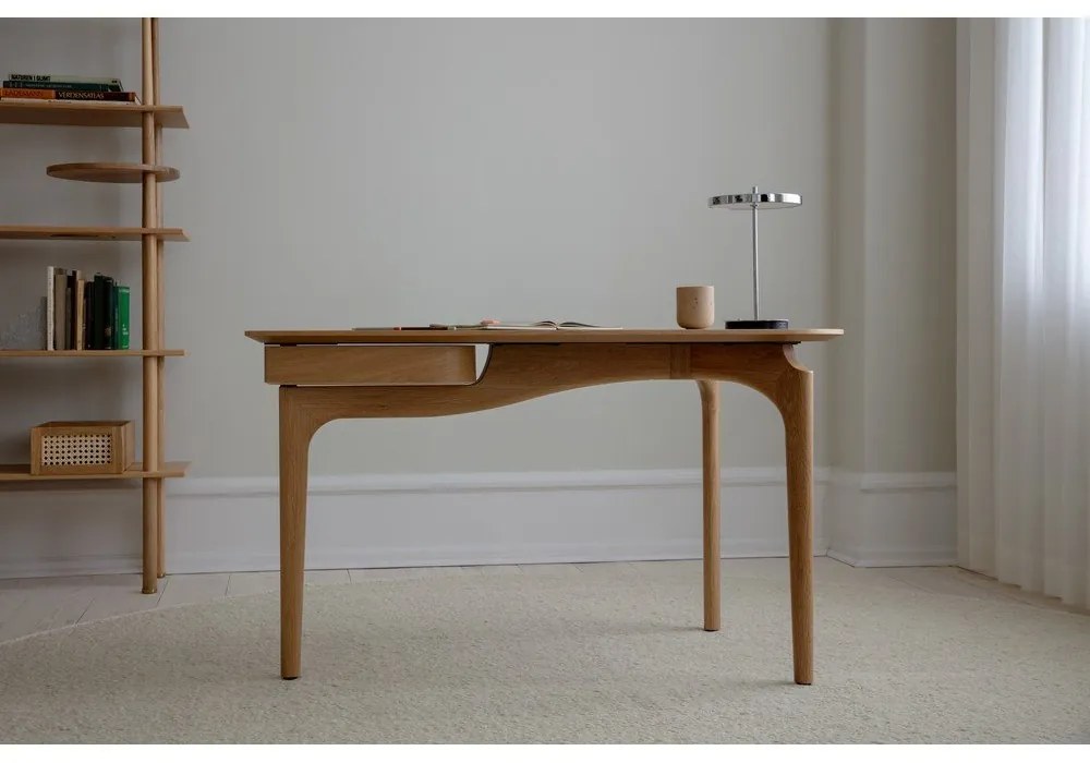 LED затъмняваща се настолна лампа с метален абажур в сребрист цвят (височина 31 cm) Asteria Move – UMAGE