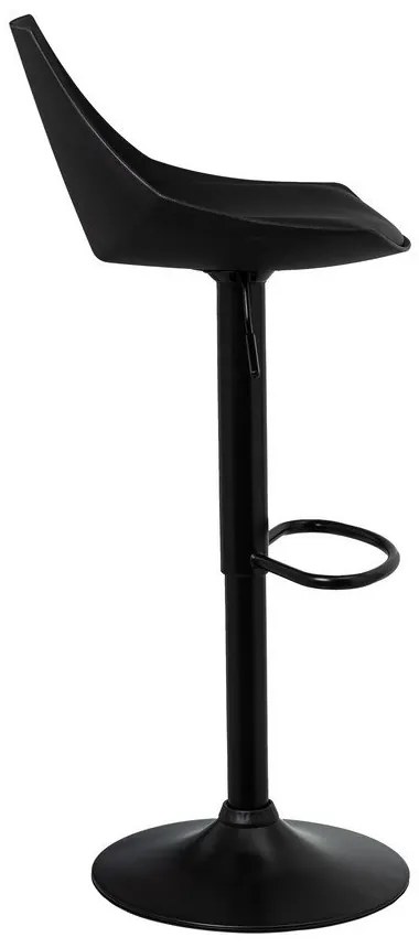 Черни бар столове в комплект от 2 бр. с регулируема височина от имитация на кожа (височина на седалката 56,5 cm) – Casa Selección