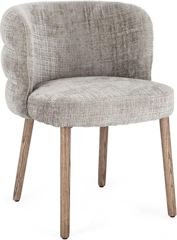 Сив тапициран трапезен стол Ilma – Bizzotto