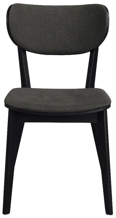 Трапезен стол от черен дъб с тъмносива седалка Cato - Rowico