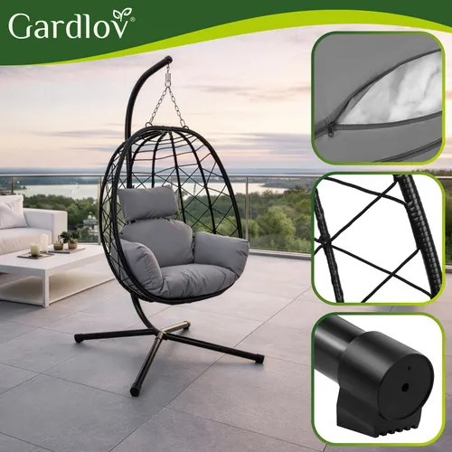 Градински висящ стол люлка Gardlov 185 см за градина и тераса