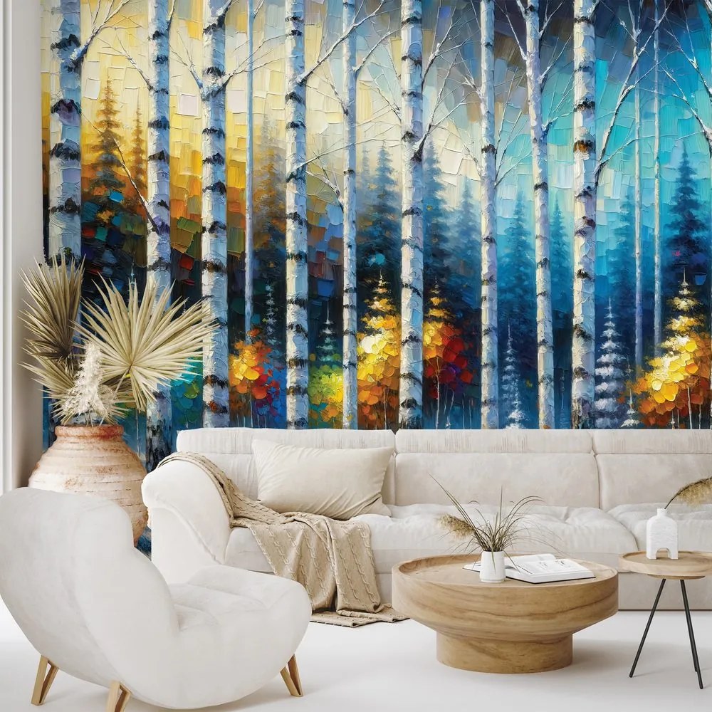 Тапет – Цветна зимна гора