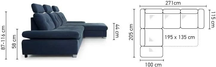 Ъглов диван Alcare-Δεξιά