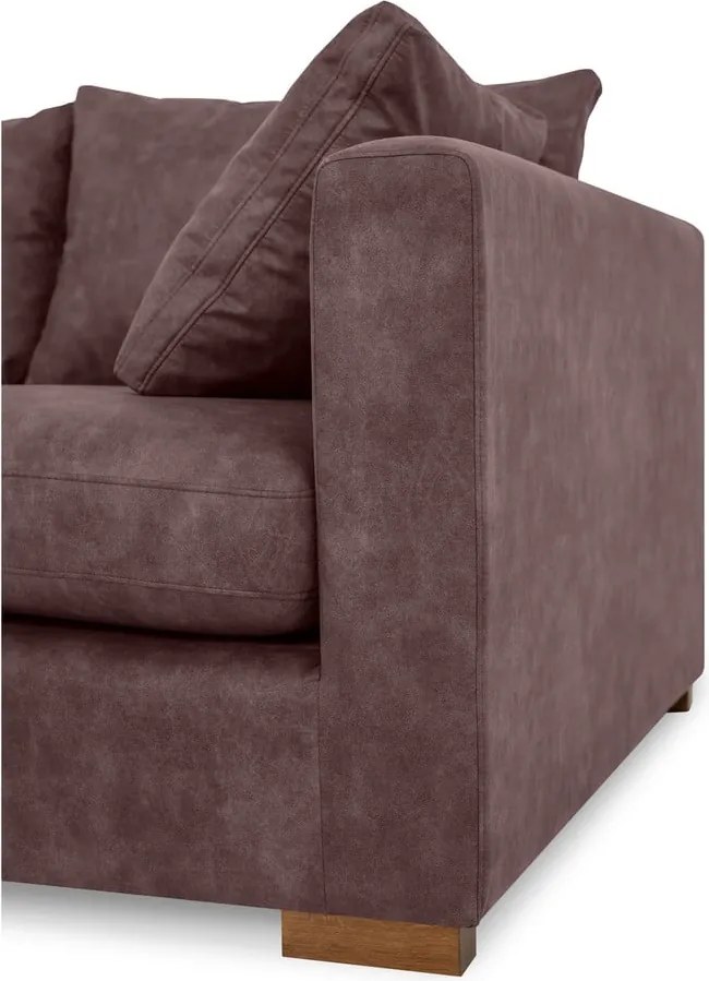 Тъмнокафяв ъглов диван от изкуствена кожа (ляв ъгъл) Hamburg – Scandic