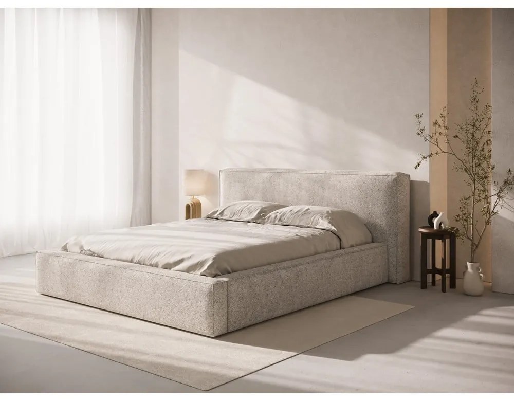 Бежова тапицирана табла за легло 229x100 cm Olivia – Micadoni