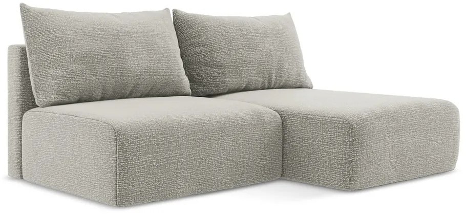 Светлосив разтегателен ъглов диван с място за съхранение (десен ъгъл) Kalena – Makamii