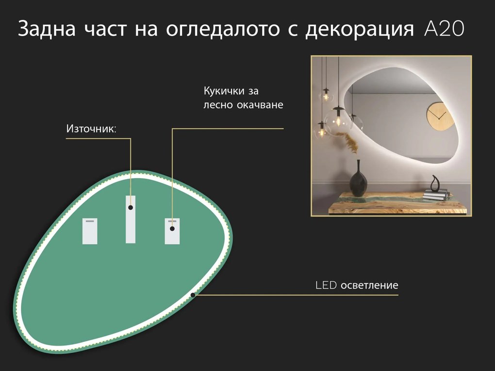 Огледало с органична LED подсветка A20