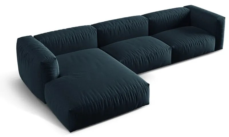 Тъмносин модулен ъглов диван (ляв ъгъл) Martina – Micadoni Home