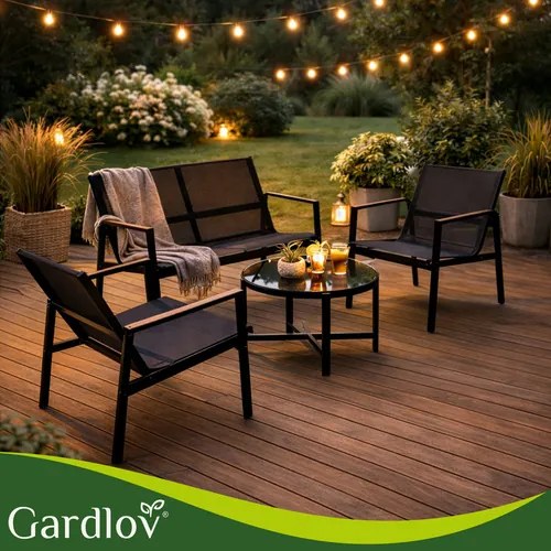 Градинско обзавеждане - балконски комплект маса + диван + 2 фотьойла