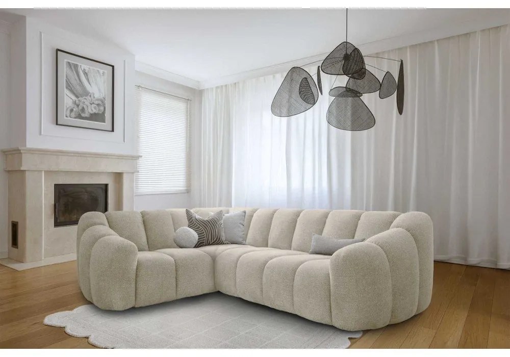 Бежов ъглов диван (ляв ъгъл/L форма) Shell – Miuform