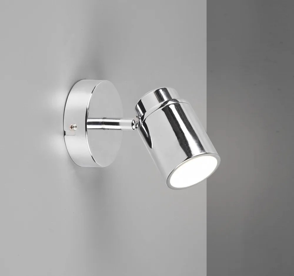 Метален прожектор в лъскаво-сребрист цвят 10x9 cm Angelo - Trio