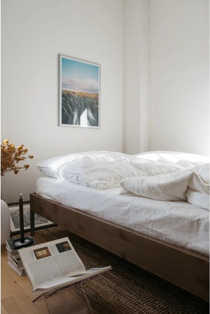 Кафяво двойно легло от масивен бор с включена подматрачна рамка 180x200 cm Core – Karup Design