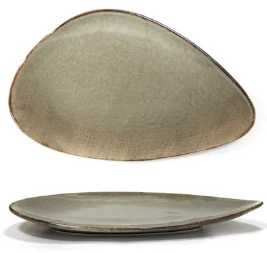 Horecano - Порцеланово плато триъгълно 24см ANTIQUE-GREY(TR0001-9.5G)