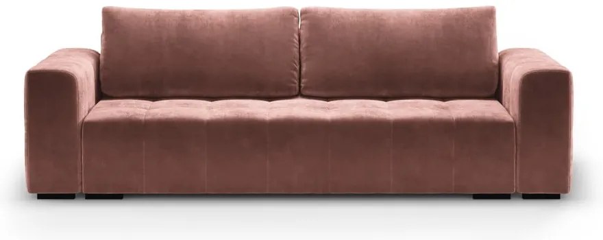 Розов кадифен разтегателен диван Luca - Milo Casa
