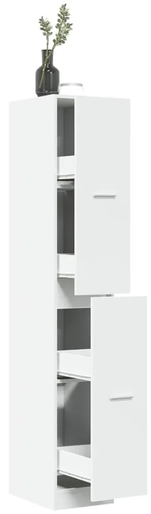 3309627 vidaXL Аптекарски шкаф, бял, 30x41x174,5 см, инженерно дърво