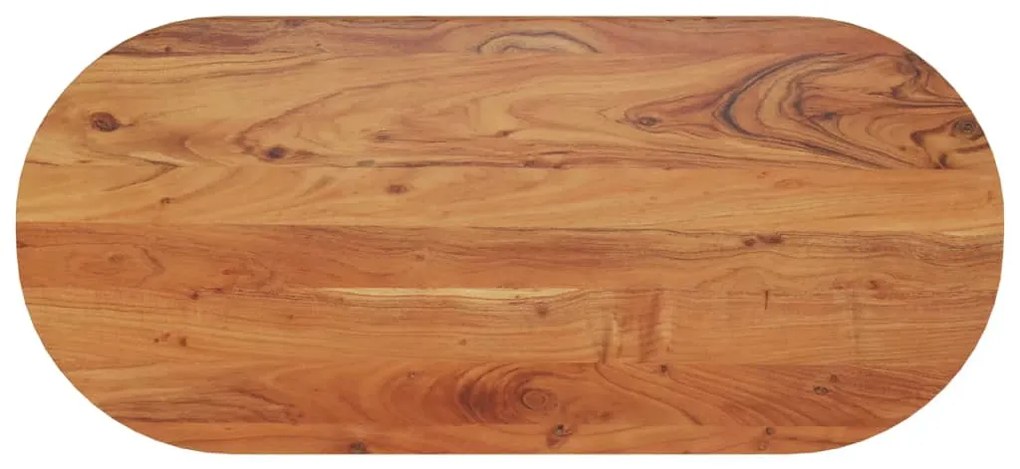 370093 vidaXL Плот за маса, 90x40x3,8 см, овален, масивна акация
