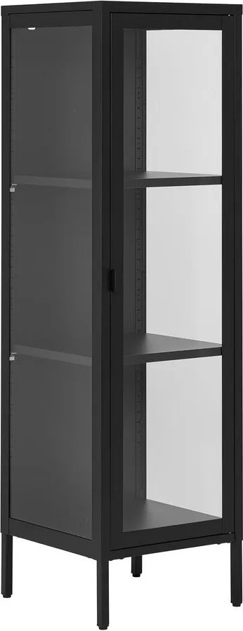 Черна метална витрина 40x140 cm Brisbane – House Nordic