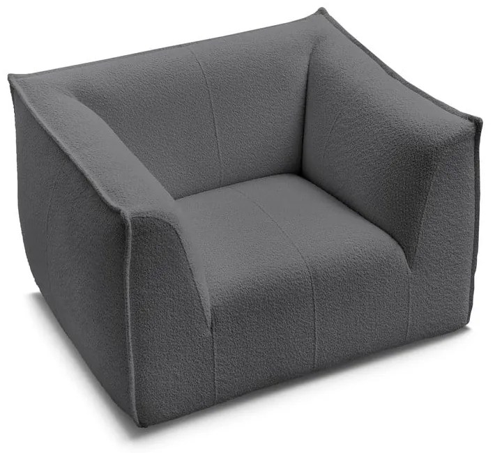 Тъмносиво кресло от прежда с примки от букле Giorgia – Bobochic Paris