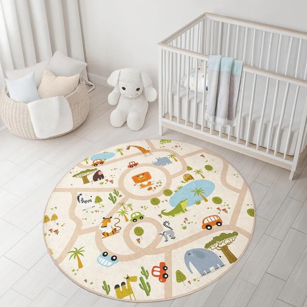 Детско килимче за игра подходящо за пране ø120 cm Savana Ride – Mila Home