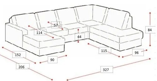 Тъмносив ъглов диван (десен ъгъл/"U" форма) Hero – Scandic