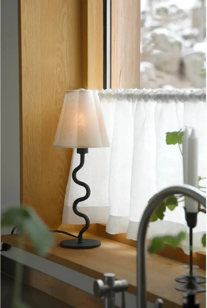 Бежова метална настолна лампа с текстилен абажур (височина 41 cm) Veya – Markslöjd