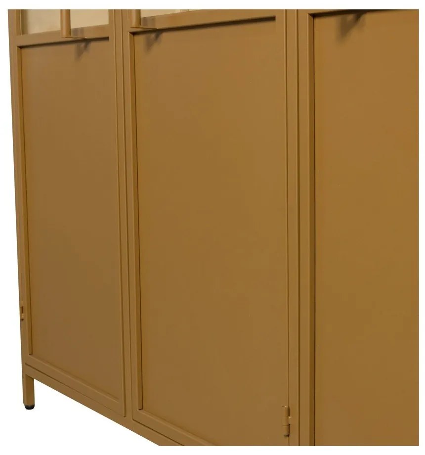 Метална витрина в цвят горчица 140x200x44 cm Exhibit – WOOOD