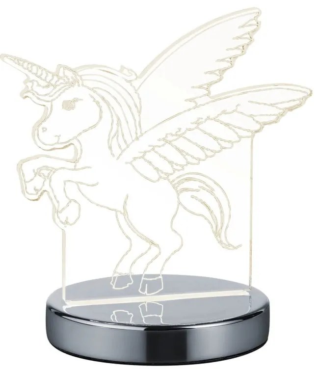 LED настолна лампа в лъскаво-сребрист цвят (височина 17 см) Karo - Trio